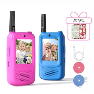 Kids Video Walkie Talkies – 2 Pack Rechargeable Video Intercom, No WiFi Needed, Just Turn On & Play | Indoor/Outdoor Toy for Boys & Girls Ages 3–12 | Ships in 24H (Blue/Pink)