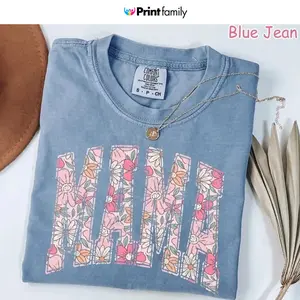 Comfort Colors Boho Floral Mama Shirt Mothers Day Gift Trendy Mom Spring Tee for Mom Oversized Shirt for Women- Womenswear - Printfamily