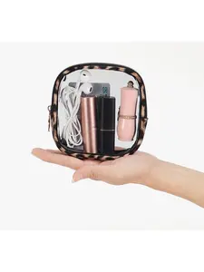 Women's Leopard Print Makeup Bag, Transparent Travel Wash Bag, Fashion Handbag, Large Capacity Shopping Bag, Shoulder Bag, Wedding Gift