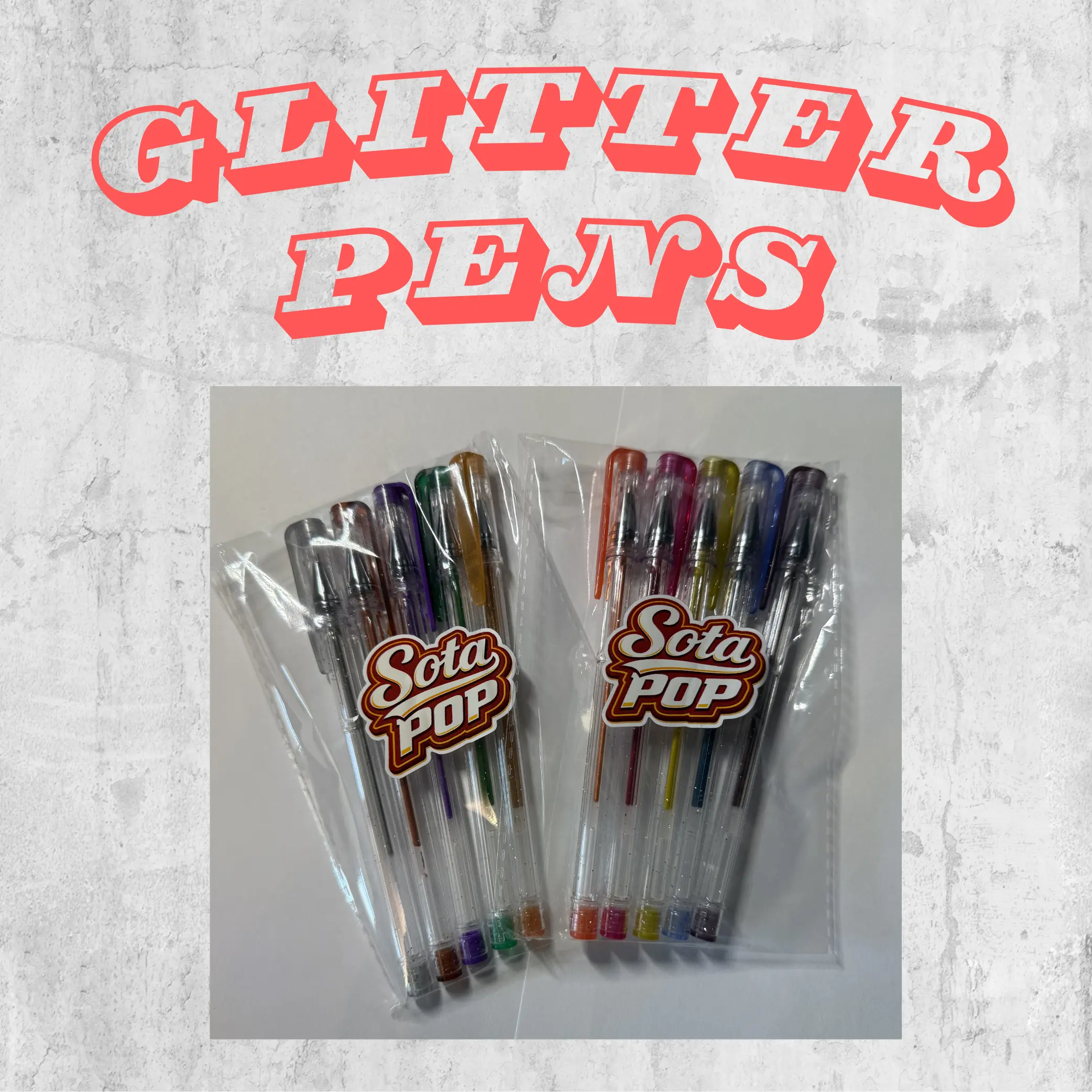 10-Count Sparkle Glitter Gel Cool Pens Variety Pack - Themed Colorful Marker Pens, Specialty Office Stationery Writing Tools for Artists with Shutter Art, Sticker Pack