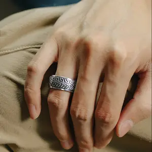 FaithHeart Stainless Steel Spinner Ring Cool Car Motorcycle Tire Tread Biker Rings