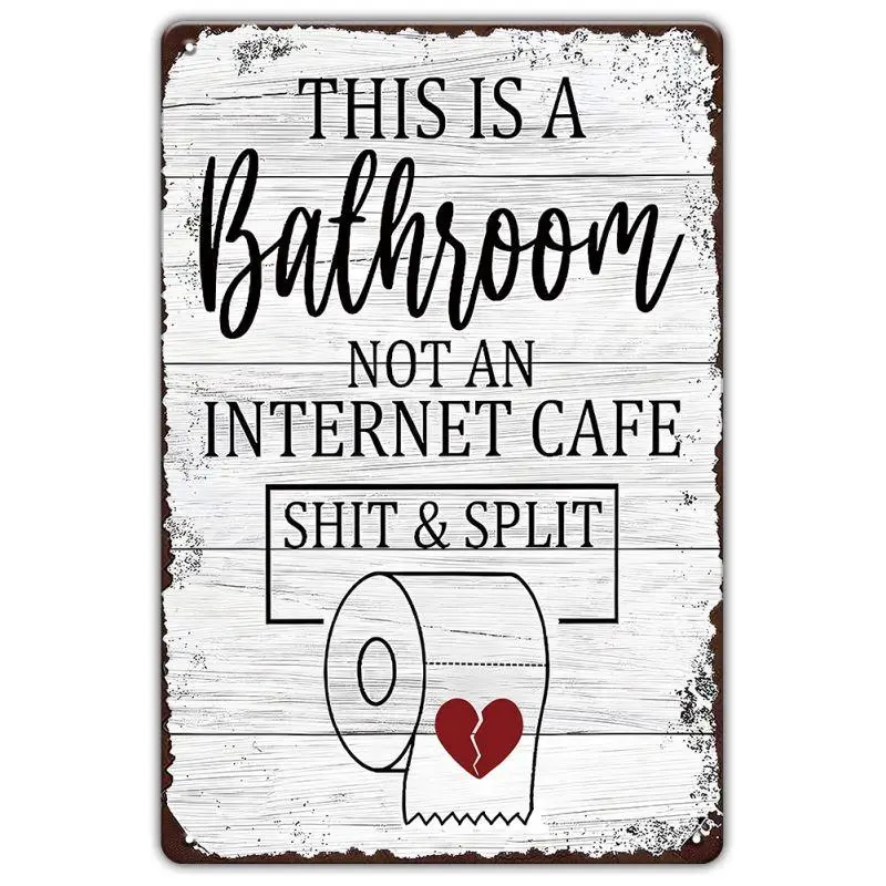 Black and White Funny Ironic Metal Tin Sign - Vibrant Thanksgiving Home Decor Plaque, 30.48x20.32cm, Built to Keep Its Shape Over Time, Easy Cleaning, Fits Home/Garage/Cafes, Bathroom Wall Art, Creative Gift Idea