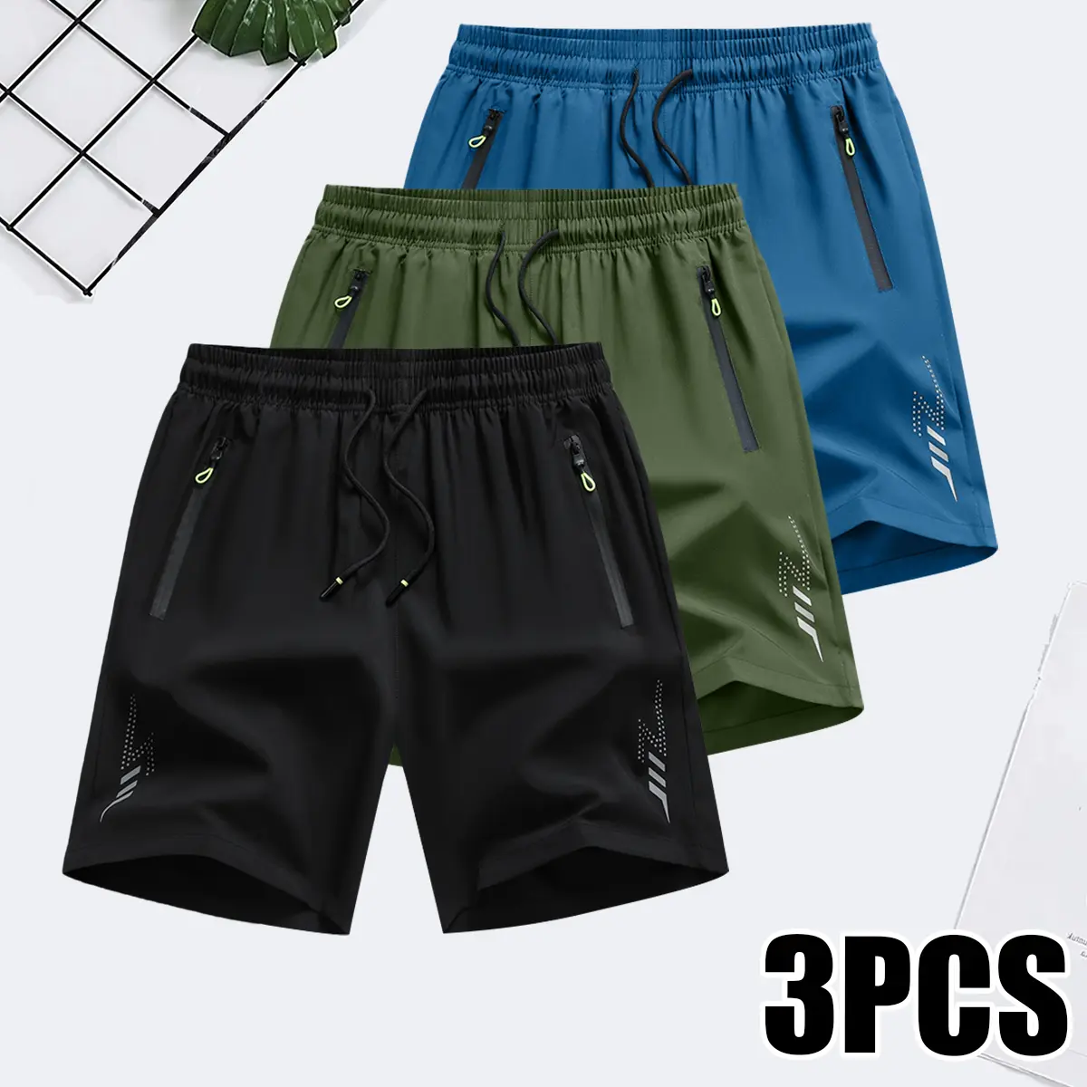 Men's Lightning Print Athletic Shorts Quick Dry Running Gym Workout Shorts for Men, Lightweight Breathable Sports Shorts with Pockets, Stylish Graphic Fitness Shorts for Basketball, Outdoor Activities