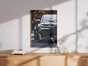 [SALE UP TO 50% - UNFRAMED] Black Audi RS6 Close Up Car art Design - Complimentary Delivery