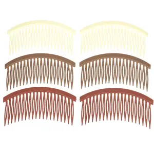 VOCOSTE 6pcs Solid Color Side Comb, 20 Teeth Side Hair Combs, Frosted  Wide Teeth Side Combs for Women Accessories, Khaki, Orange, Beige