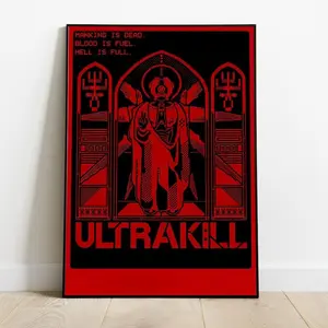 Ultrakill Video Game Photo Poster - Mountable Paper Artistic Wall Art, Gamer Room & Kid Room Decoration, Gift for Gamers, Wardrobe Accent