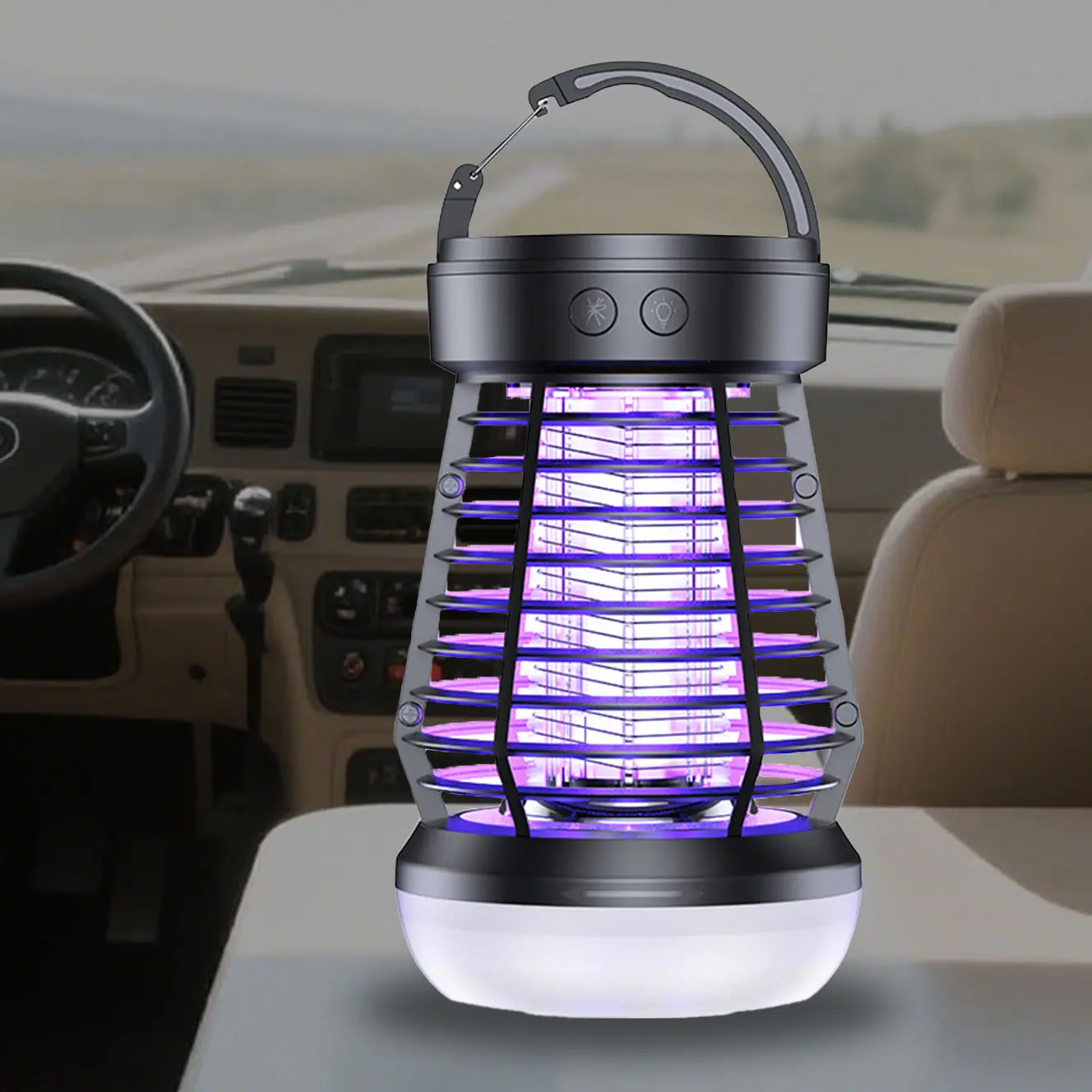 USB rechargeable outdoor insect killer light with LED light, suitable for multiple scenes, RV, outdoor, home, camping, portable mosquito trap, Anti mosquito, Rechargeable Mosquito Trapper, Electronic Mosquito Zapper, durable ABS shell, Bug Zapper Mosquito
