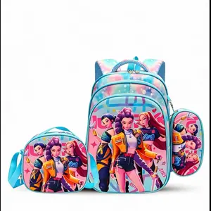 3Pcs K-Pop Witch Hunter Backpack 3PCSSetl 16 Inch Kids School Backpack for GirlsLunch Bag & Pencil Case, 2026 Must HaveBack to School Gift for Teens