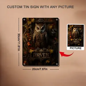 Personalized Vintage Tin Wall Sign – Add Your Own Image & Text to Create a Unique Decoration – Durable Metal Plaque for Homes, Garages, and Bars – Add a Nostalgic Vibe to Any Room