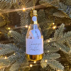 Champagne Bottle Keepsake Christmas Ornament