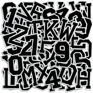 Letter and Number Iron On Patches, A-Z Alphabet and Numbers 0-9 Embroidery Applique Patch, DIY Decorative Heat Press Patches for Clothing Jeans Jackets Backpacks Hats (Black 72 count)