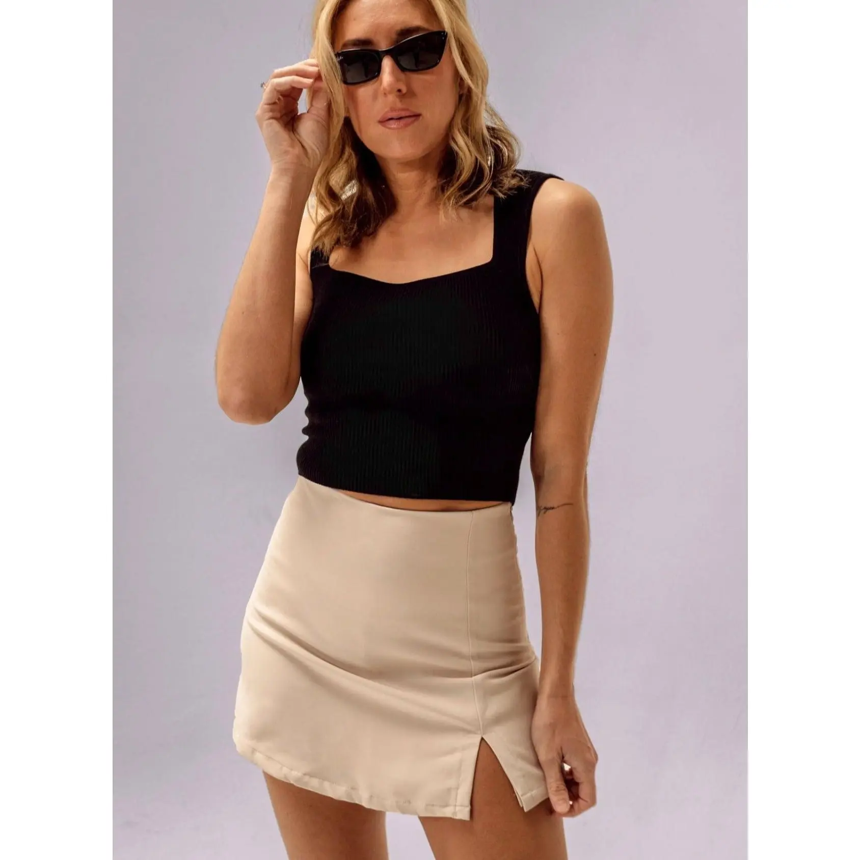 Oaklynn Cream Mini Skort
