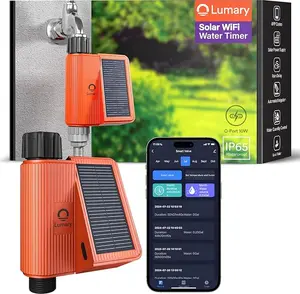 Lumary Solar WiFi Sprinkler Timer - Smart Garden Hose Watering Timer with APP & Voice Control (Works with Alexa), Automatic Irrigation Controller for Lawns
