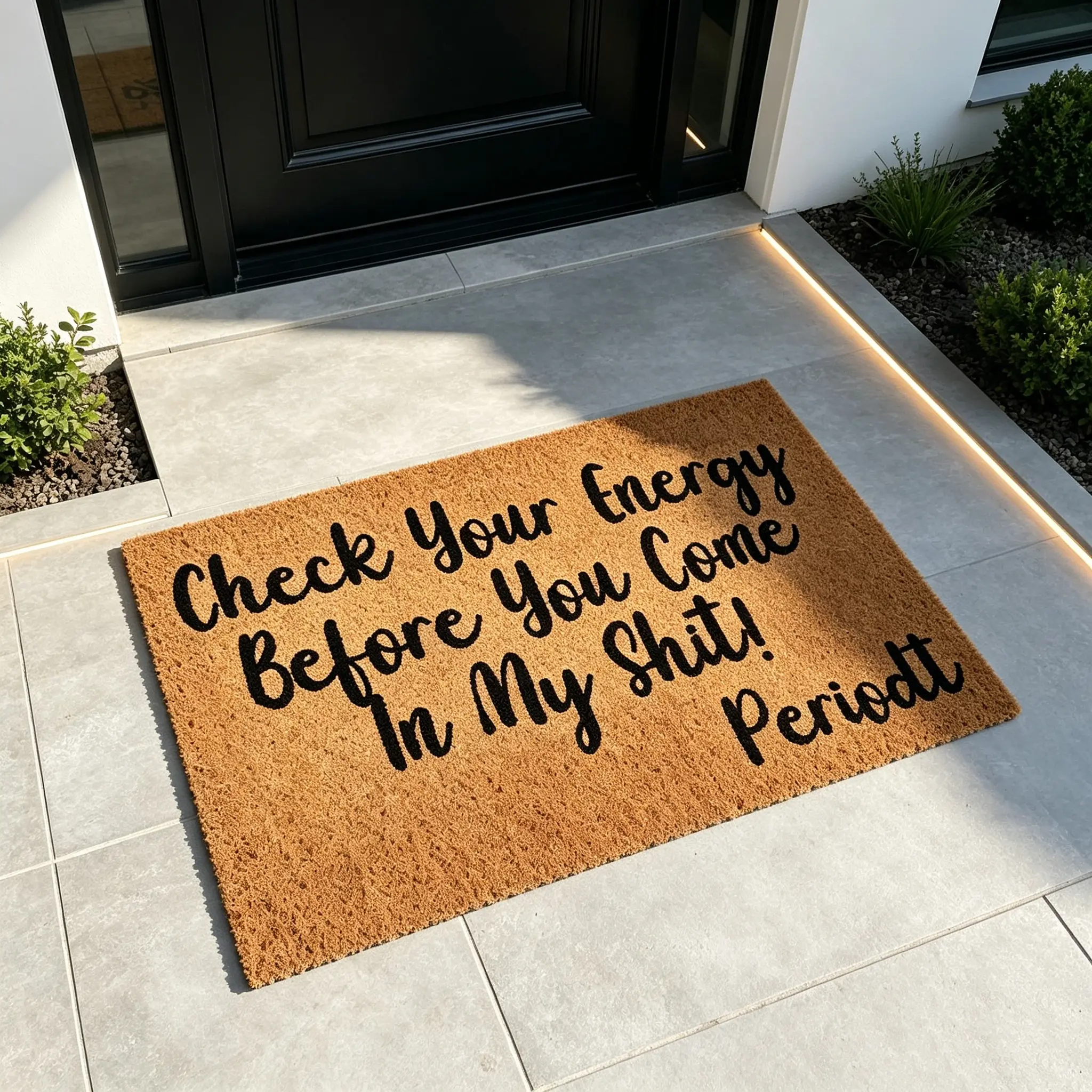Customised Durable Dustproof Fade Resistant "Check Your Energy Before You Come In" Doormat, Housewarming Gift for Her, Front Porch Welcome Decor Mat