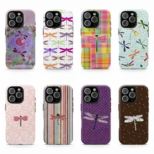 Whimsigoth Aesthetic Dragonfly Phone case for Iphone 17 16 15 14 13 12 11 Pro Max Plus Air Vintage Boho Patchwork Floral Case Purple Lotus Fairycore Fairycore Nature -Aesthetic Purple Flower Phone Cover Girly Floral Tough Case Waterproof
