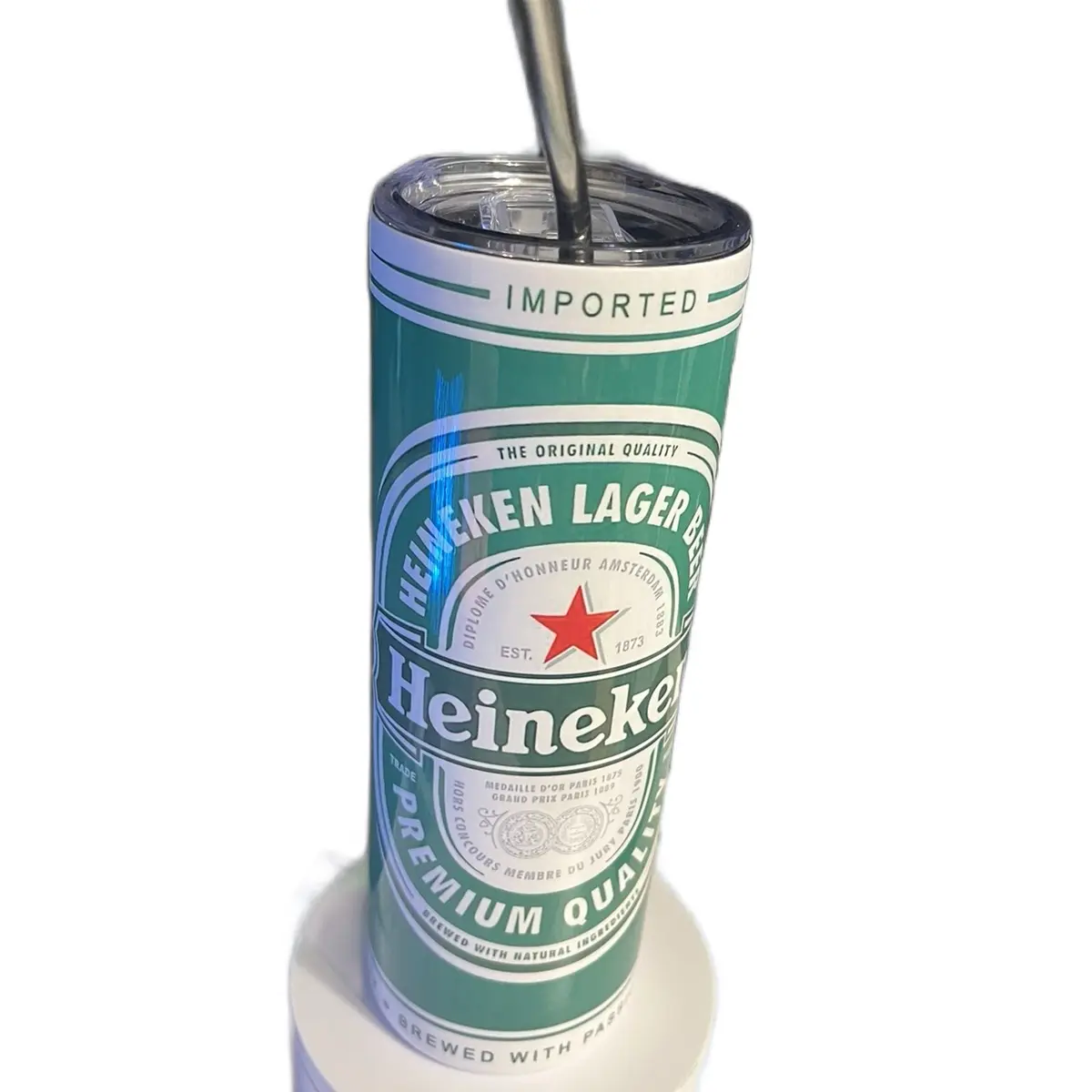Termo de 20 oz de aluminio. Cerveza Heineken