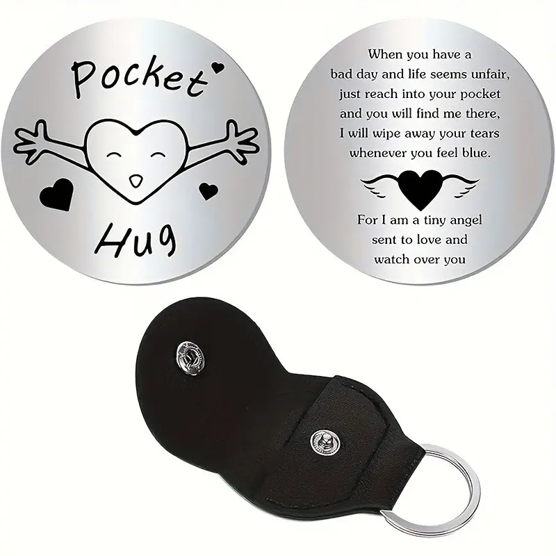 Pocket Hug Token Gift, Inspirational Reminder Present, Heartfelt Message Gift, Suitable for Women, Best Friends, Long-Distance Relationships
