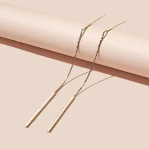 Simple Long Chain Thread Earrings Women's Classic Ear Jewelry Gift