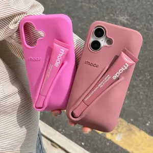 New 2026 (Super Sale 50%) Ribbon Rhode With Box and Lip Gloss Set Silicone Case for iPhone 17 16 15 14 13 12 11 Pro Max Plus Lipstick Toast Espresso Ribbon Cover