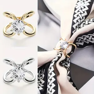 2Pcs Elegant Small Scarf Buckles Durable Clasps Versatile Daily Accessory for Women