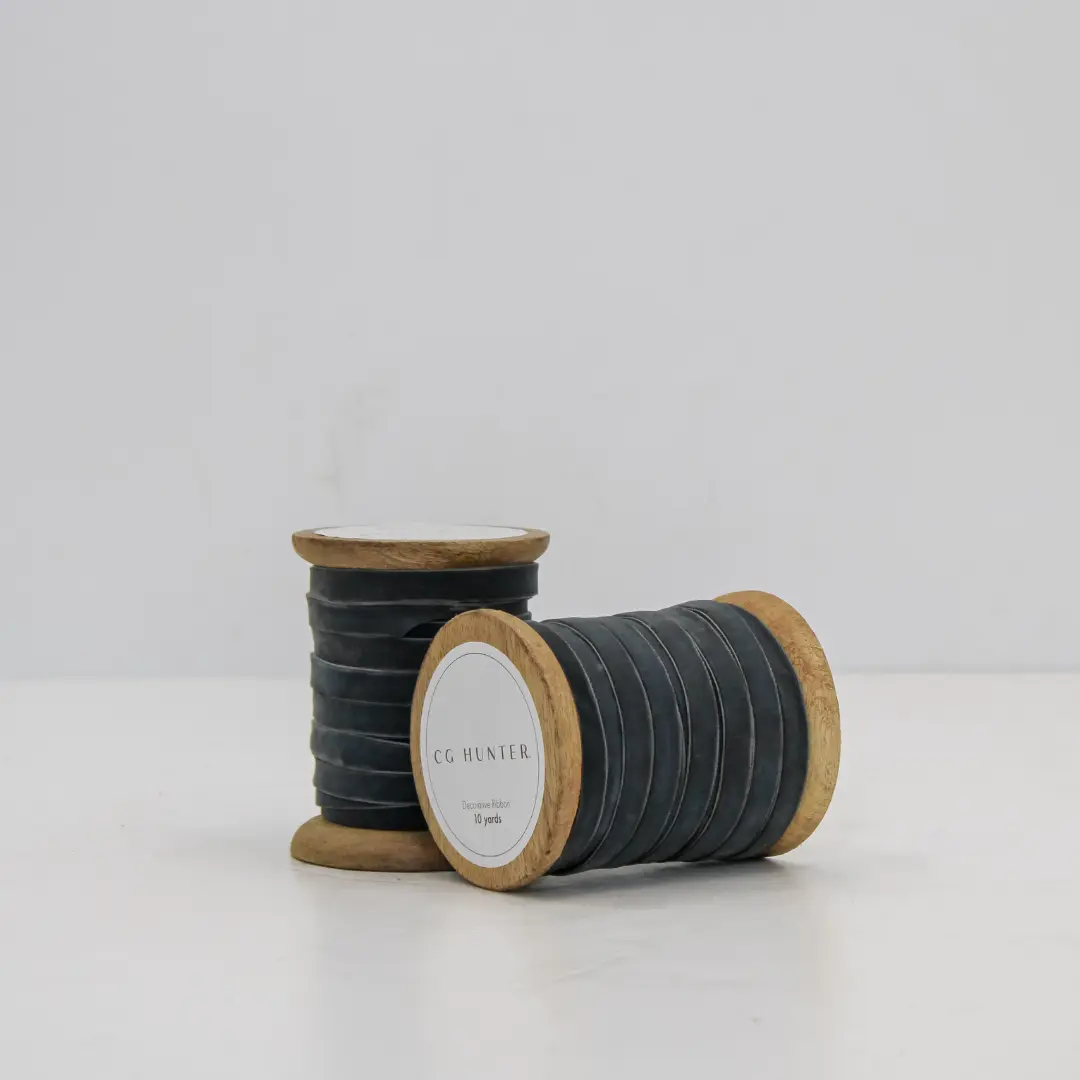 Narrow Hand Dyed Velvet Ribbon Dark Grey