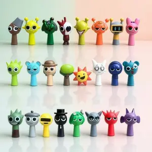 24 Random Cartoon Rhythm Boxes Mini Dolls, Unique Character Design, Multiple Colors Available, Car & Desktop Decoration, Holiday Gifts, Gift Series Figures