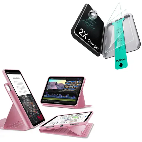 【No Tablet】ESR iPad Protection Bundle, Shift Magnetic Case for iPad Air 11-inch M4/M3/M2 + 2-Pack Screen Protector
