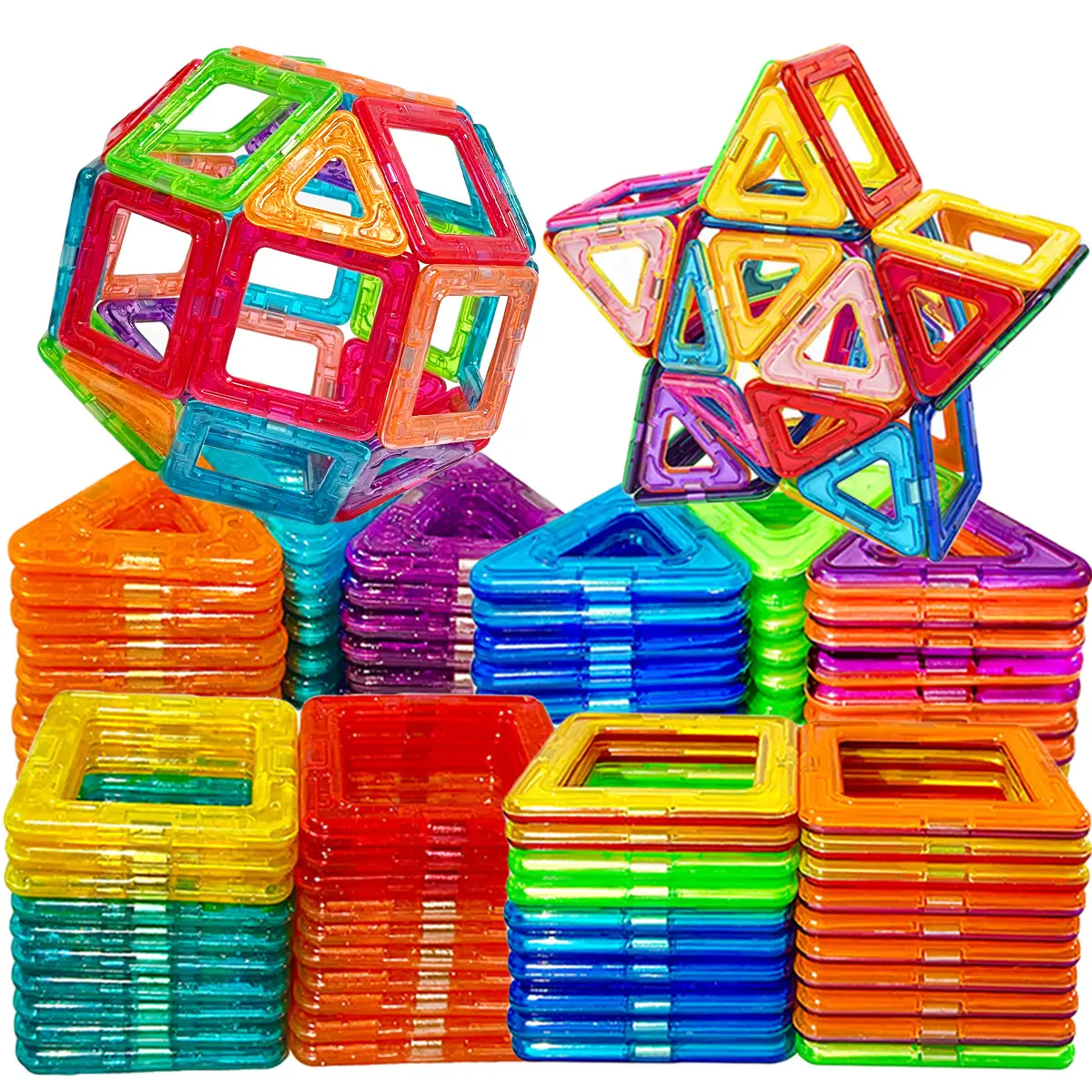Large magnetic building block toy set, suitable for children - STEM building toys, durable ABS material, bright colors, ideal learning gift for boys and girls, suitable for Halloween, Christmas, festival gifts, birthday gifts