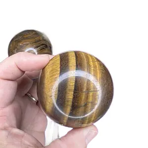 Tiger Eyes Sphere - Natural Wood Finish with Tiger Eye Patterns, Round Shape, Unique Design