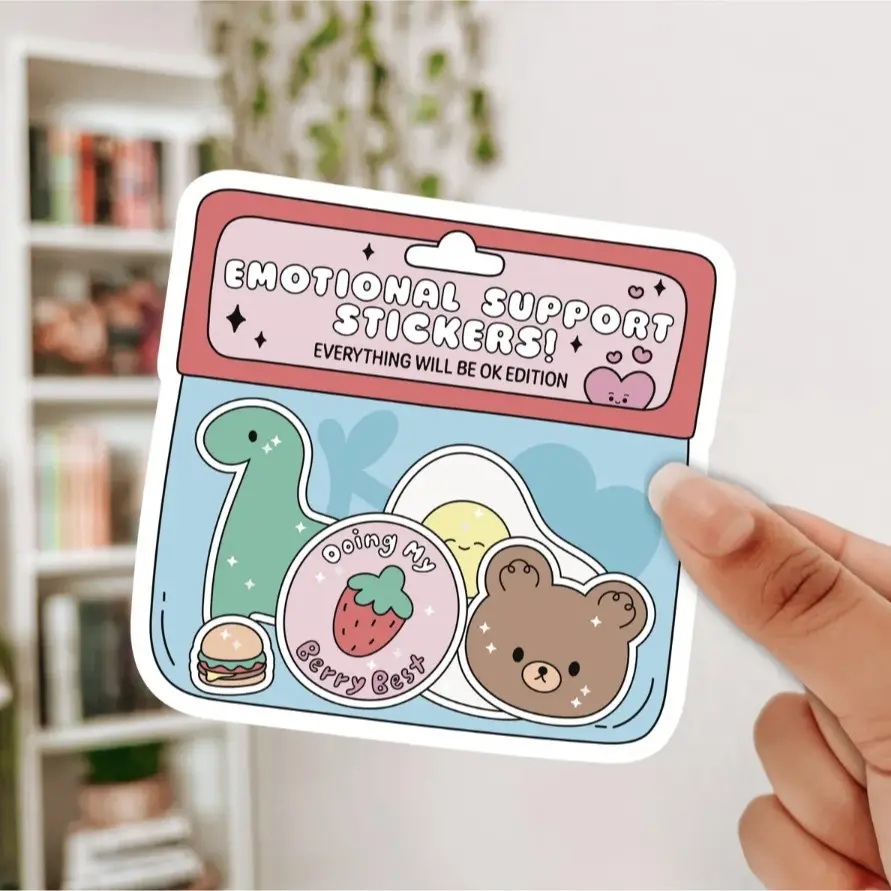Emotional Support Sticker – 'Everything Will Be OK' Uplifting Decal for Journals, Laptops, E-Readers & More, Spreading Positivity, Mental Health Awareness & Self-Care