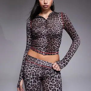 Hoodie Dark Leopard Color, Buttery-soft fabric, Comfort stretchy waist, Lightweight logo Print, Long Sleeves