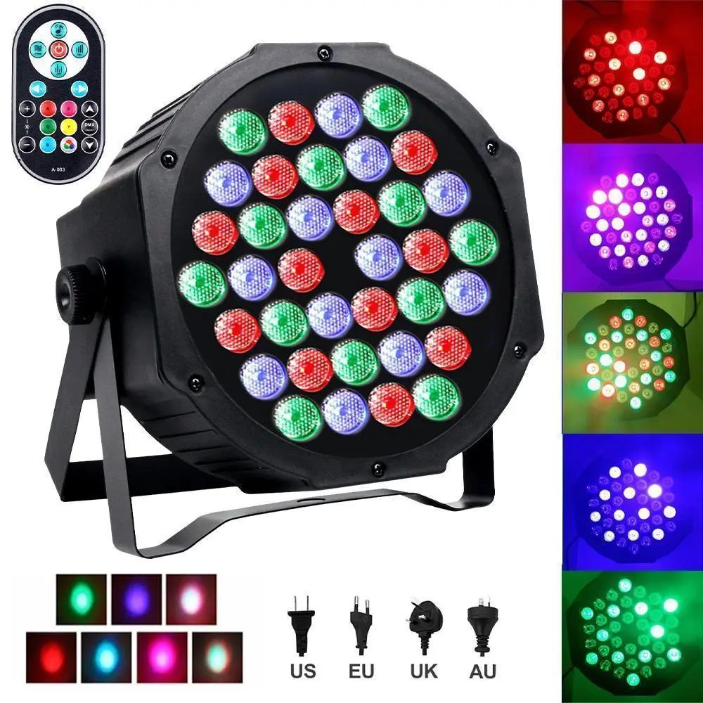 36LED RGB Stage Light 36W Par Light with Sound Activated Remote & DMX Control