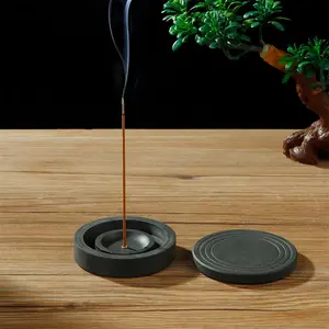 Natural Stone Incense Burner, Aromatherapy Scent Diffuser, 1 Count Ribbed Incense Burner, Home Decor Supplies for Living Room Bedroom Tea Room, Suitable for Ornaments Of Agarwood and Sandalwood