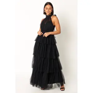 Frances Halterneck Maxi Dress - Black