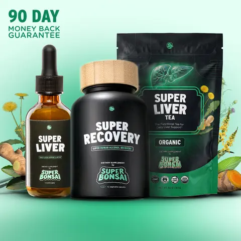 Drinker's Bundle - Natural Daily Dietary Vegan Supplement, Vitamin-Infused Functional Recovery Gum, Prop 65 Free Super Tea (Daily Liver Support, Gentle Detox Antioxidants Nutritional Aid), Dietary Vegan Supplements
