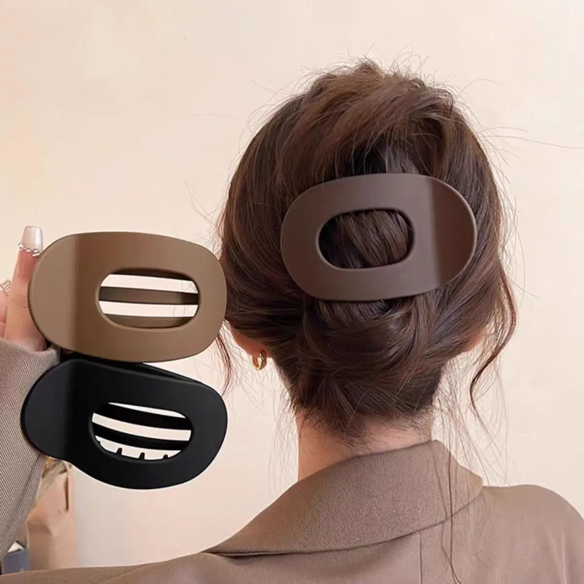Elegant Matte Hair Clips for Women 6 Pack - Invisible Flat Back Claw Clips for Fine & Thin Hair, Comfortable Strong Hold Hair Claw for Ponytail, Bun, and Half-Up Styles, Daily Wear Hair Claw Clip Set