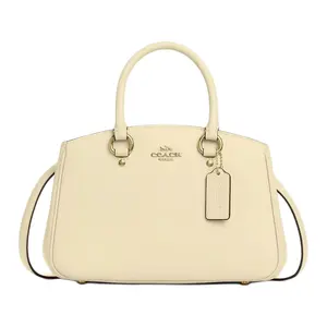 COACH Savannah 29 Large Pearl Leather Tote with Detachable Strap for Women