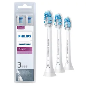Philips Sonicare Optimal Gum Care replacement toothbrush heads, HX9033/65, BrushSync technology, White 3-pk Handle Oral Handle Oral