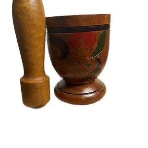 Wooden mortar &Pestle