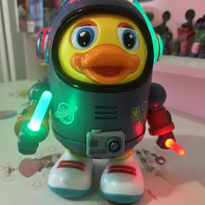 Dancing Astronaut Duck Toy for Kids, Musical Light Up Robot Duck with Walking Action, Sounds and Interactive Play Colorful Funny Robot Design Interaction Musical Note