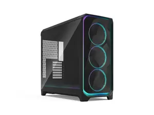 Fractal Design Meshify 3 XL Ambience Pro RGB E-ATX Full Tower PC Case -  Black Chassis with Light Tinted TG Side Panel
