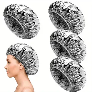 4pcs/1set Reusable Aluminum Foil Deep Conditioning Caps for All Hair Types - Ideal for Coloring & Styling, Salon Quality
