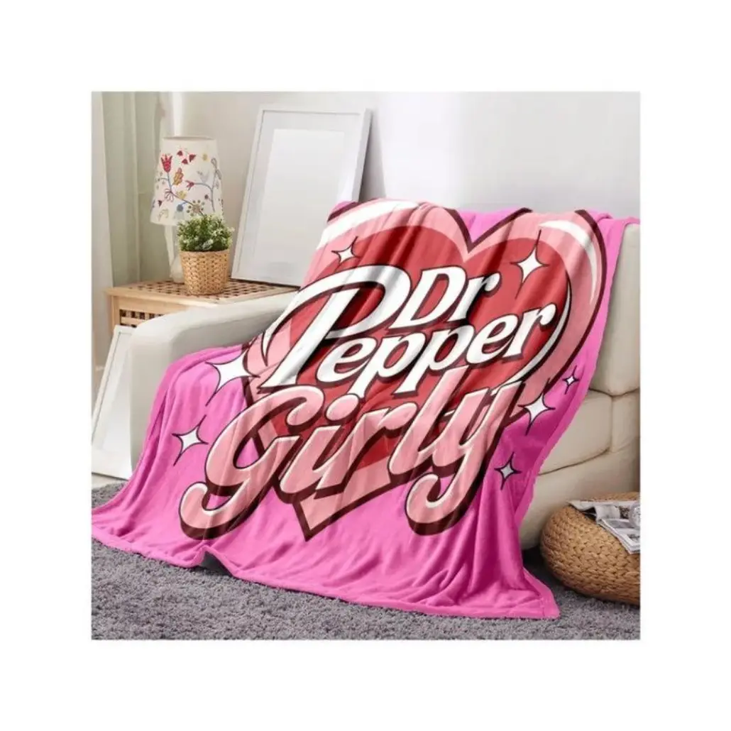 Dr. Pepper Super Soft Flannel Throw Blanket - Cozy Warm Soft Fleece Blanket for Couch, Bed - Perfect Christmas Gift for Home Decor Use