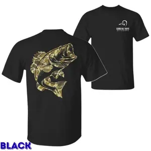 Bass Fishing T-Shirt , Bold Large Bass Fish Graphic with Outdoor Angler Design , Perfect for Fishermen and Fishing Lovers , Unisex Casual Tee , Father's Day Gift , Fishing Shirt for Men