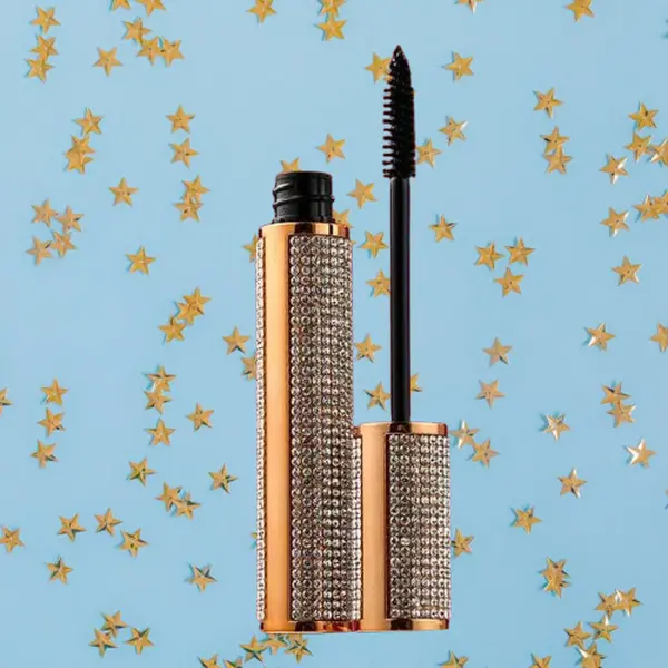 ELIL Diamond Studded Volumizing Waterproof Mascara - Glossy Black Finish, Smudge-Proof, Plant-Based Waxes, Reusable Case, 70g, Cosmetic Makeup Lash