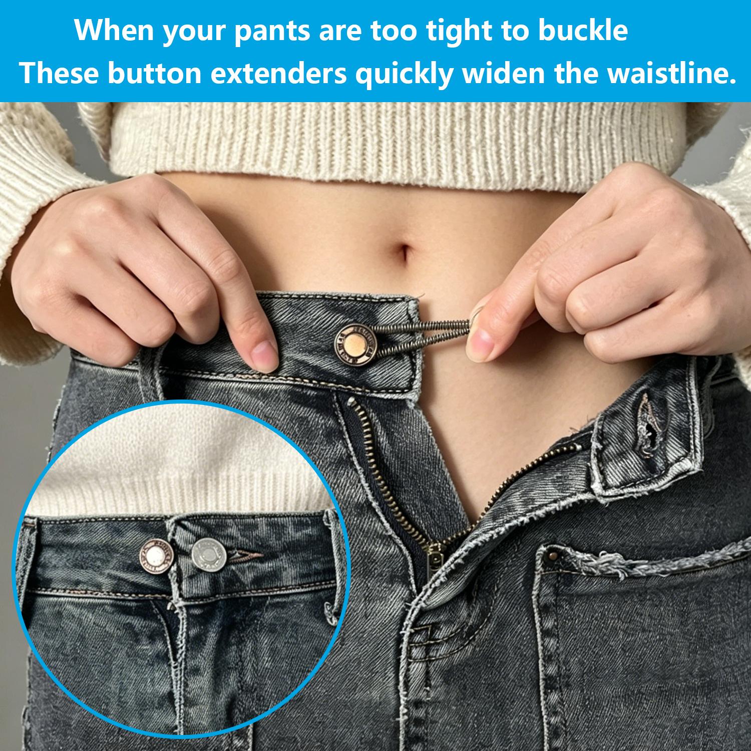 20 Pcs Premium Metal Button Extenders for Jeans & Pants - Easy Hook-On, Bronze Tone, Universal Fit, Instant Waist Expansion for Daily Wear (Sewing Accessories & Haberdashery)