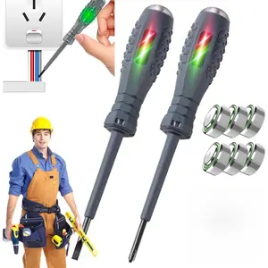 2PCS Electric Pen, 2-in-1 High Torque Magnetic Screwdriver Electricity Detector, Voltage Tester