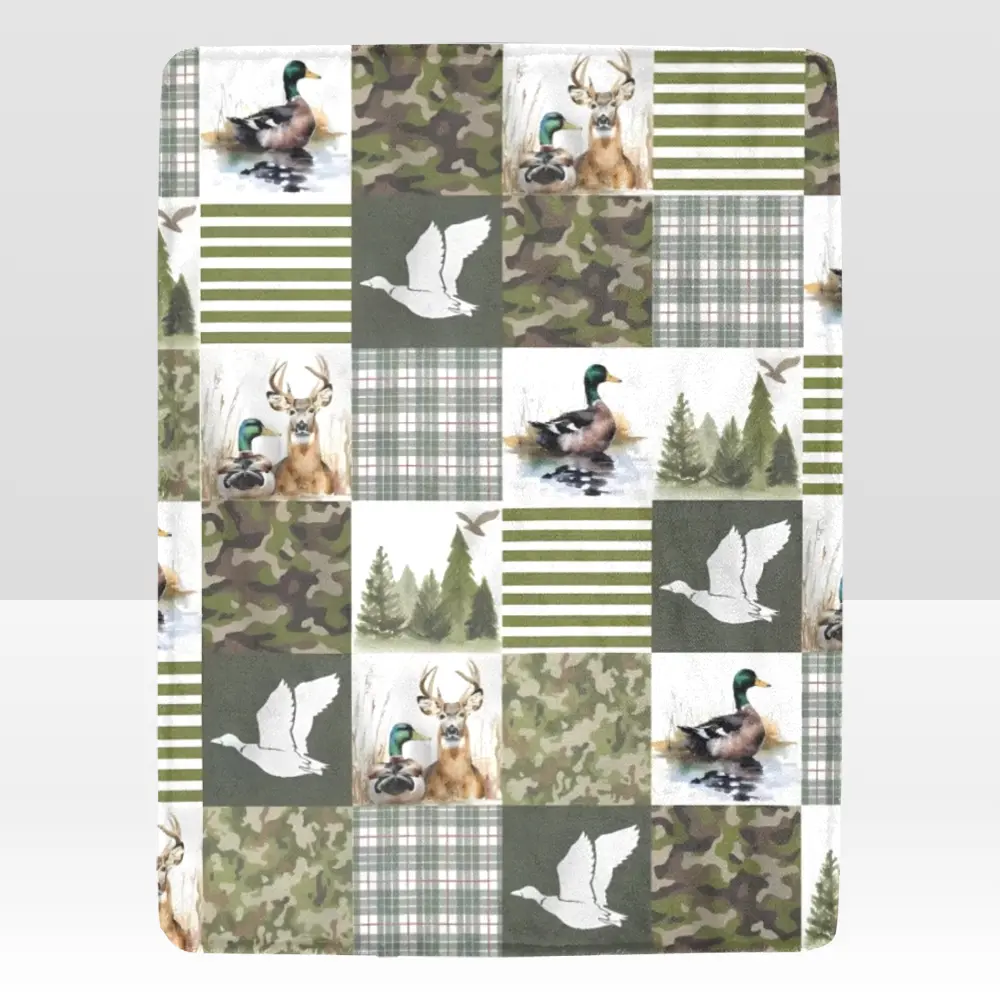 Mallard Duck Characters Flannel Cotton 2-Sided Body-Warming Blanket, Breathable Fabric All Season Soft Durable Fade-Resistant Throw for Toddlers, Ideal for Sofa & Bed, Perfect Gift for Duck Lovers, Body-Warming Blankets, Breathable Fabric Blankets