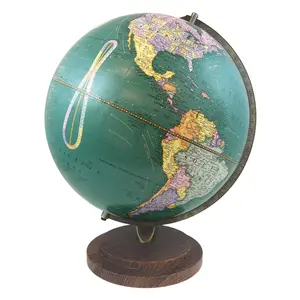 Replogle Made in USA Providence 12″ Desk Globe Designer Series Teal Ocean 2,000+ Place Names World Map Decor
