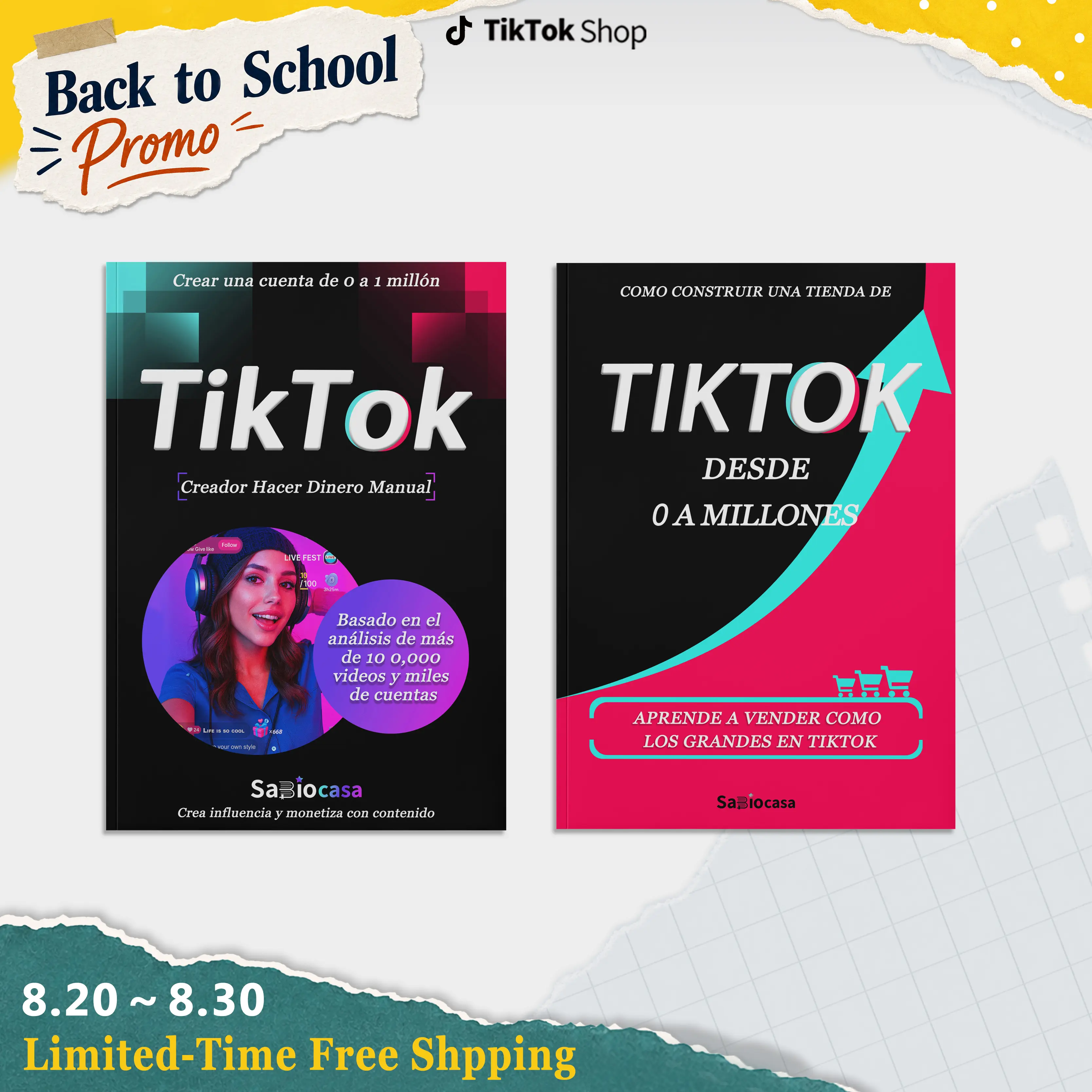 Bundle Set De Cero a Ingresos: La Guía Completa Paso a Paso para Convertir las Visualizaciones en Ventas: Genera Ingresos Reales desde Cero Seguidores con Contenido, Tienda TikTok, Ventas en Vivo y Anuncios Pagados.